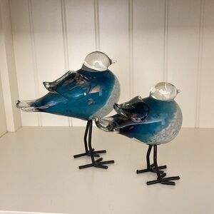 Glass Bird Home Decor Set of 2